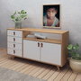 Hanah Home Consola Roble y Blanco 140cm Ancho